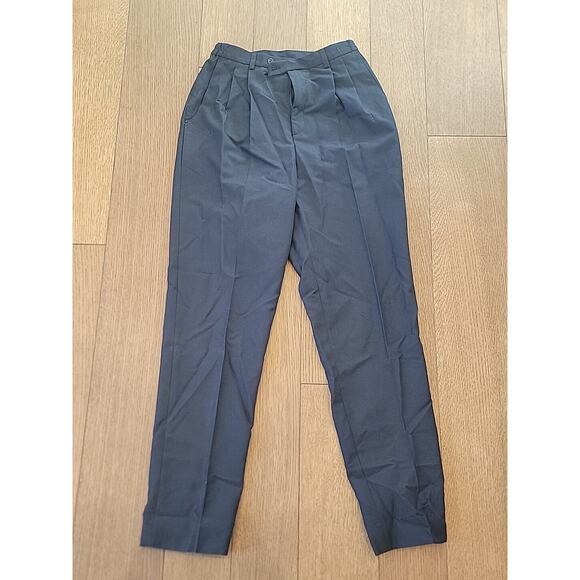 Terry Business Casual Women Work Jeans Pants Uniform 8 Tall Navy Elastic Waist - Picture 1 of 10